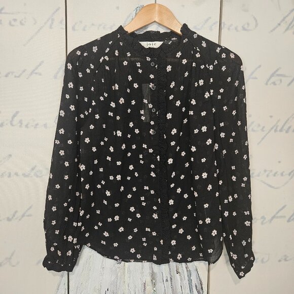 NWT Joie Alain Blouse Size Small Floral Print Long Sleeve - Picture 1 of 8